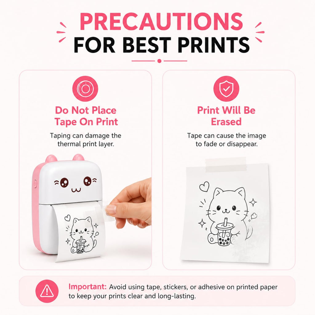Toy Imagine Mini Portable Thermal Printer – Bluetooth Pocket Printer for Kids & Adults, 57mm Inkless Photo & Label Printer with (1 Roll + 1 Extra Roll) Prints B&W Notes & Stickers (Assorted)