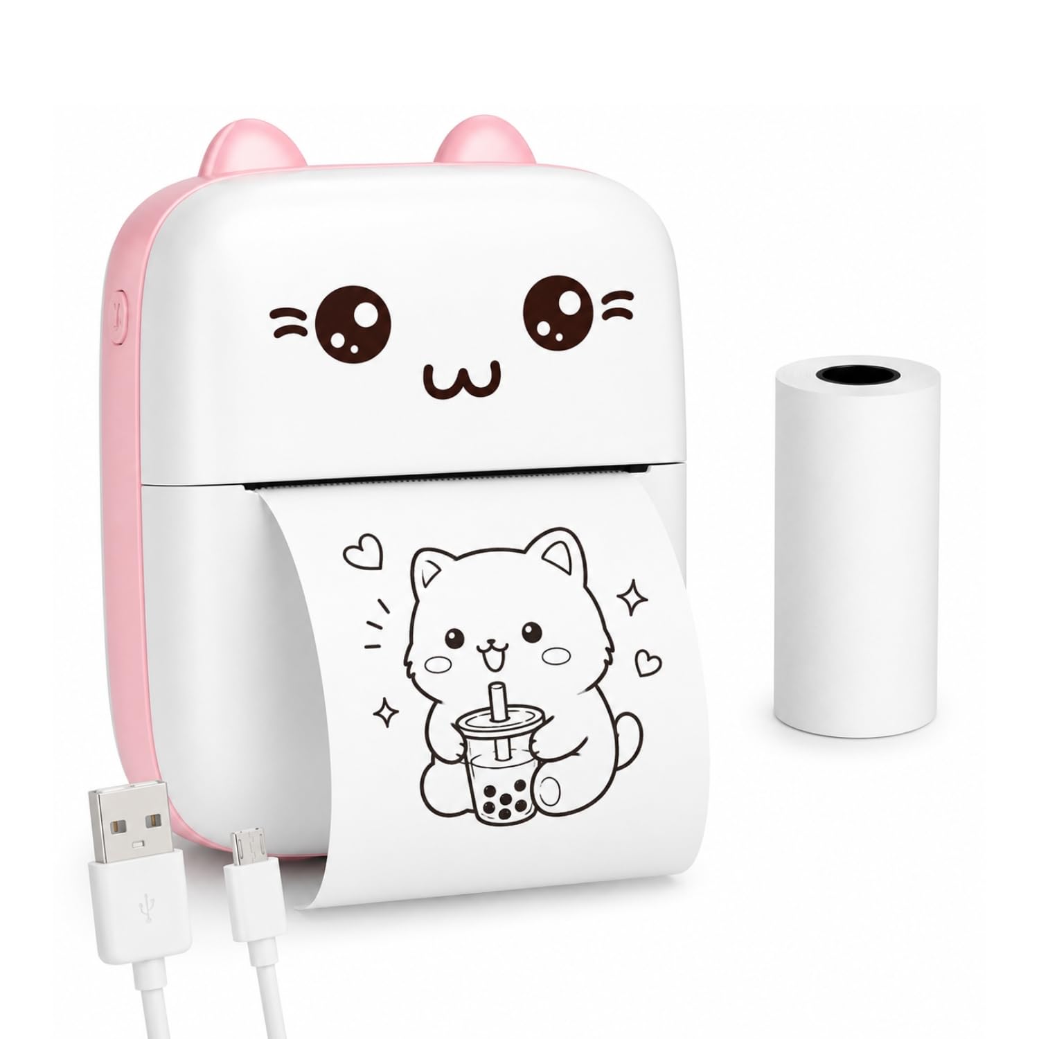 Toy Imagine Mini Portable Thermal Printer – Bluetooth Pocket Printer for Kids & Adults, 57mm Inkless Photo & Label Printer with (1 Roll + 1 Extra Roll) Prints B&W Notes & Stickers (Assorted)